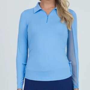 IBKUL Adjustable Quarter Zip Polo